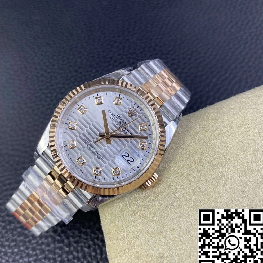Motif M126231 Rolex Silver Diamond Factory Datejust Hourmarker Tone 36MM Dial Two VS 0710